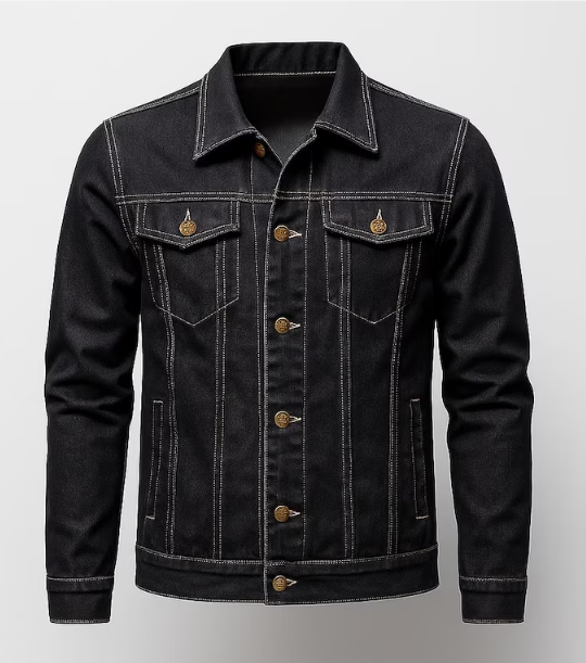 Men's Slim Fit Denim Jacket: Vintage Style Jean Coat