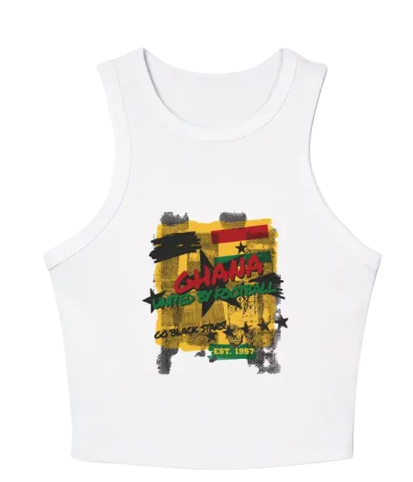 Ghana Flag Brushstroke Racerback Tank Top | Retro Heritage Apparel Est. 1957~