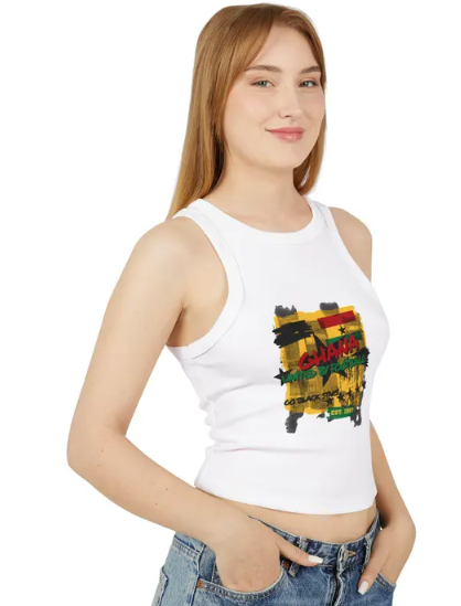 Ghana Flag Brushstroke Racerback Tank Top | Retro Heritage Apparel Est. 1957~