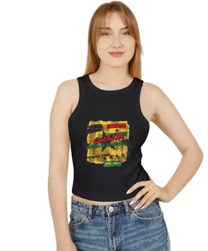 Ghana Flag Brushstroke Racerback Tank Top | Retro Heritage Apparel Est. 1957~