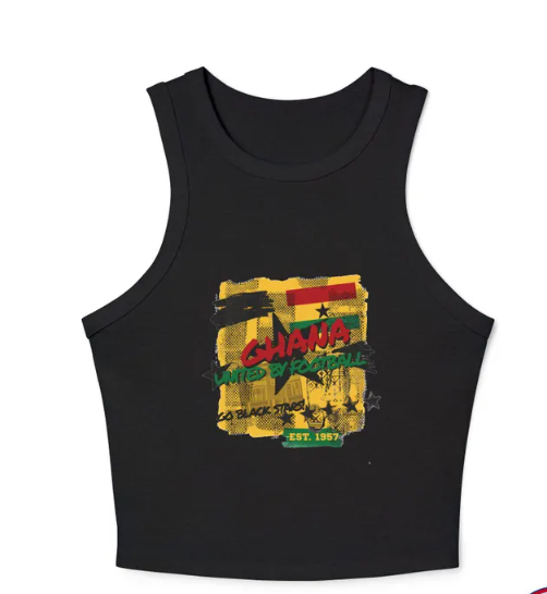 Ghana Flag Brushstroke Racerback Tank Top | Retro Heritage Apparel Est. 1957~