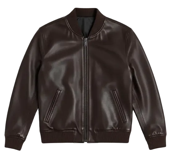 The Espresso Bomber: Handmade Men's Pure Leather Jacket in Dark Brown