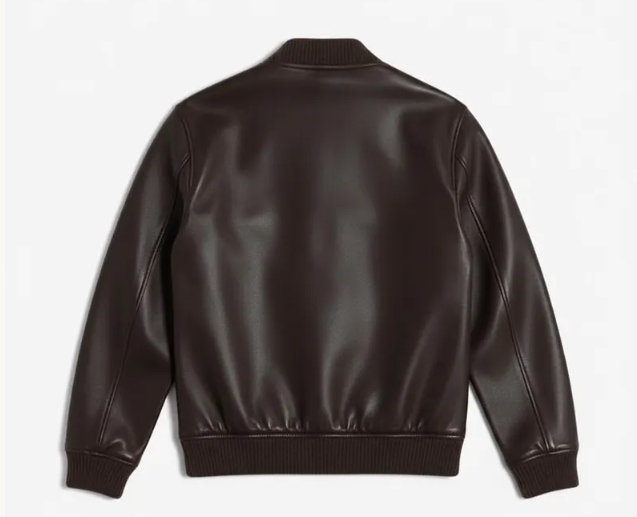 The Espresso Bomber: Handmade Men's Pure Leather Jacket in Dark Brown