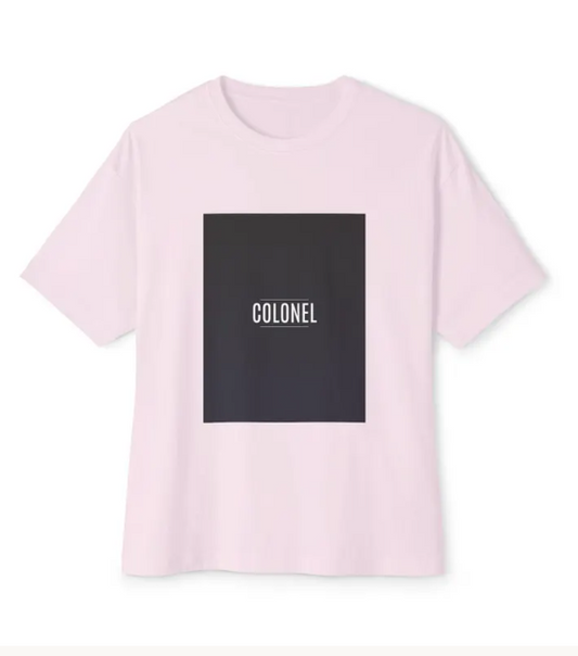 Colonel Text Block Tee | Bold Repeated Typography Shirt